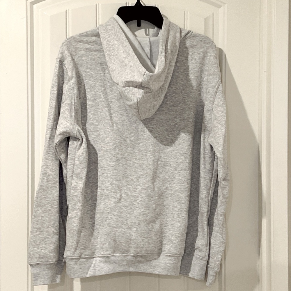 NWT Disney Minnie Mouse Licensed Hoodie Crochet Patch Sweatshirt Heather Grey L - Picture 4 of 6